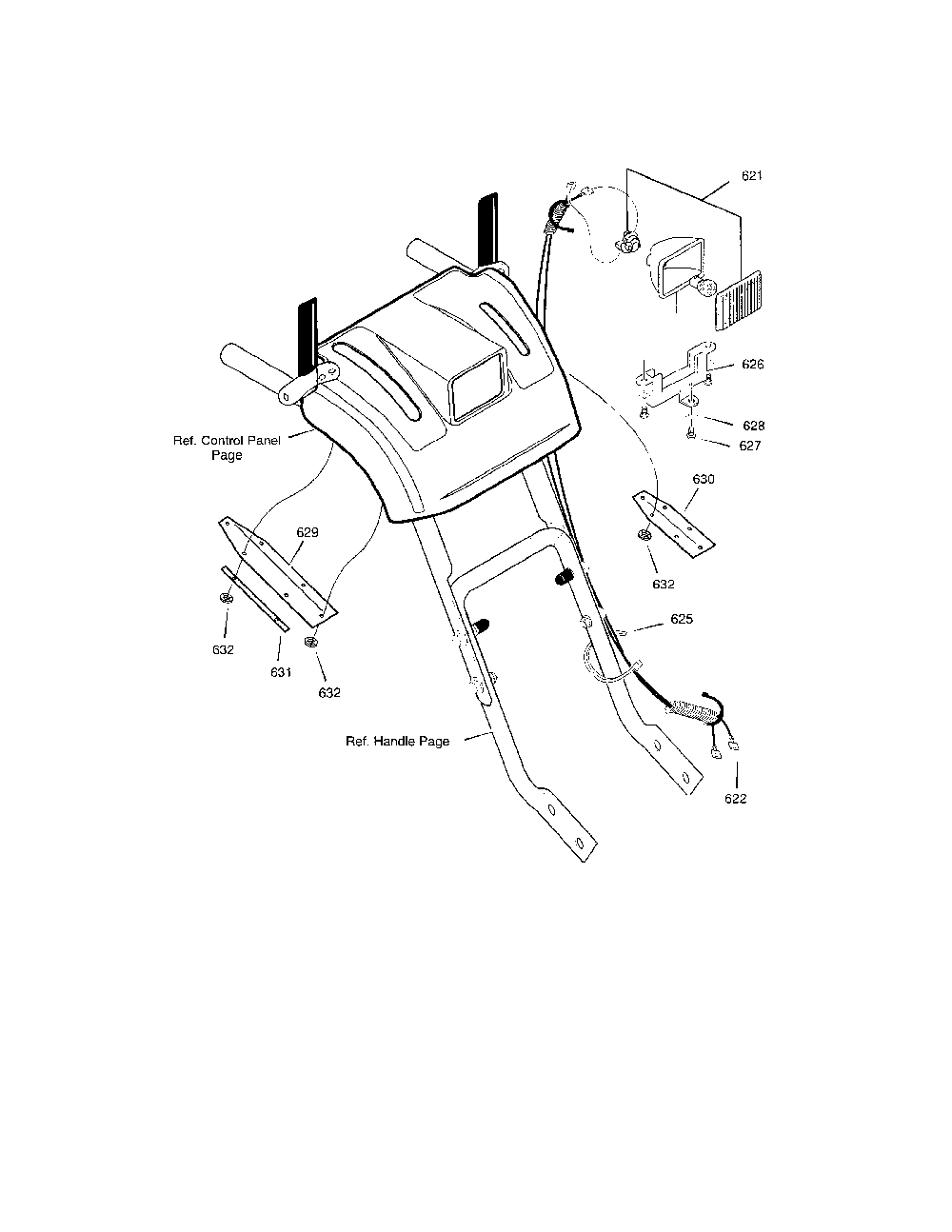 Headlight Diagram and Parts List for 629909X54B  Murray Snow Blower