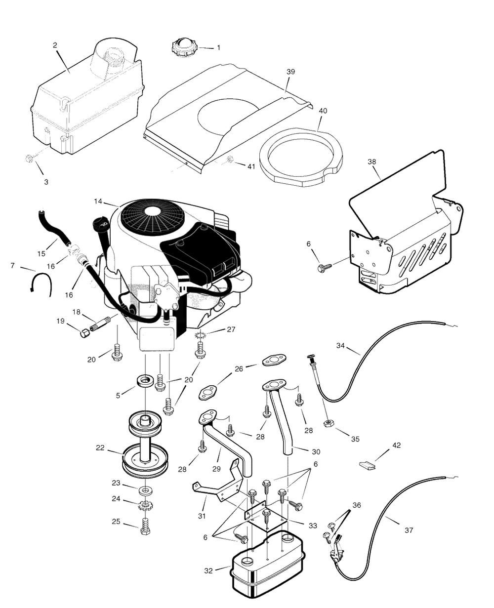 Engine Mount Diagram and Parts List for 465307X51 (7800283)(2008) Murray Lawn Tractor