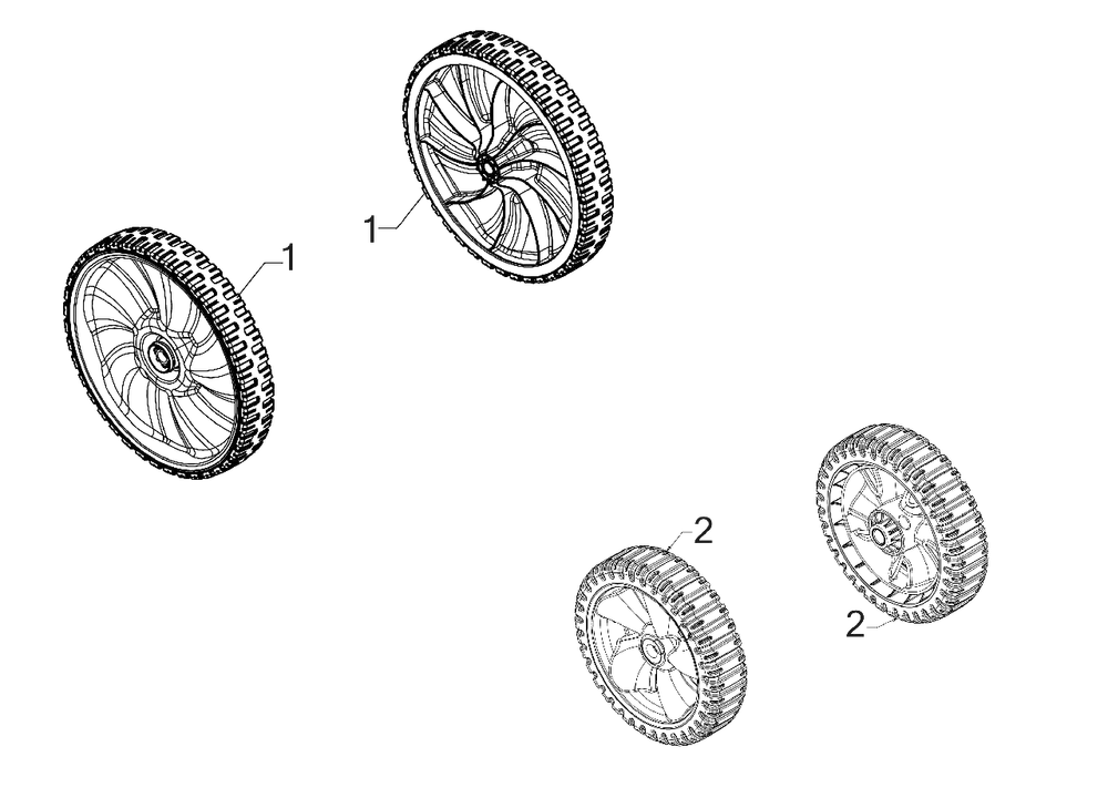 Wheels Diagram and Parts List for 11A-B2A9758 2019 Murray Lawn Mower