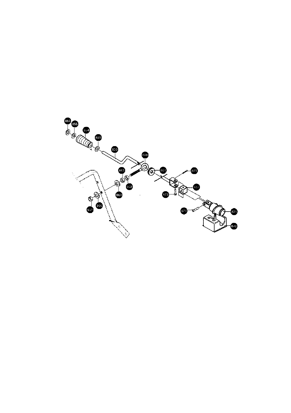 Chute rod assembly Diagram and Parts List for 627104X8A  Murray Snow Blower