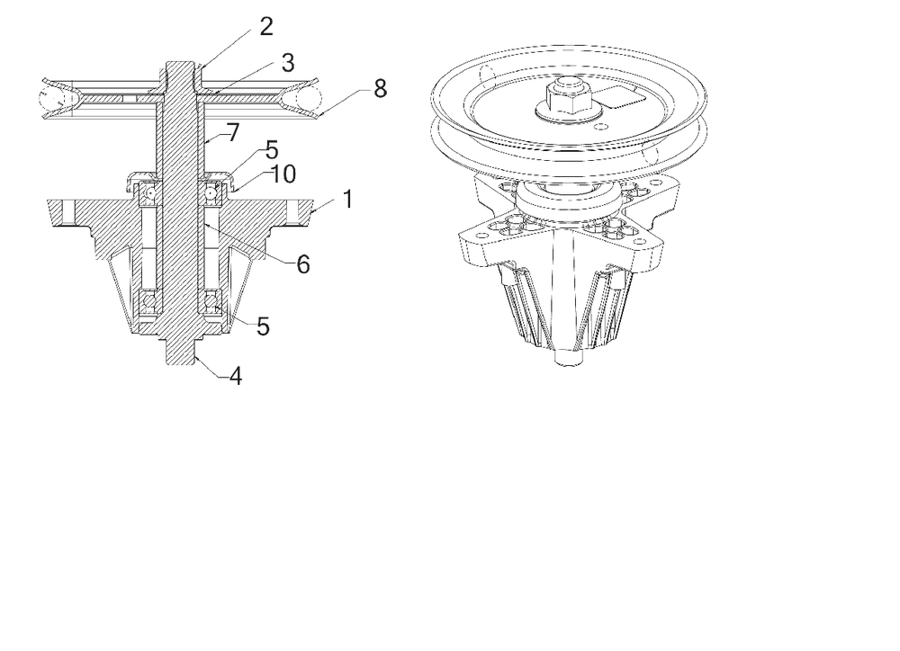 Spindle Diagram and Parts List for 13CC26JD058 2018 Murray Lawn Tractor
