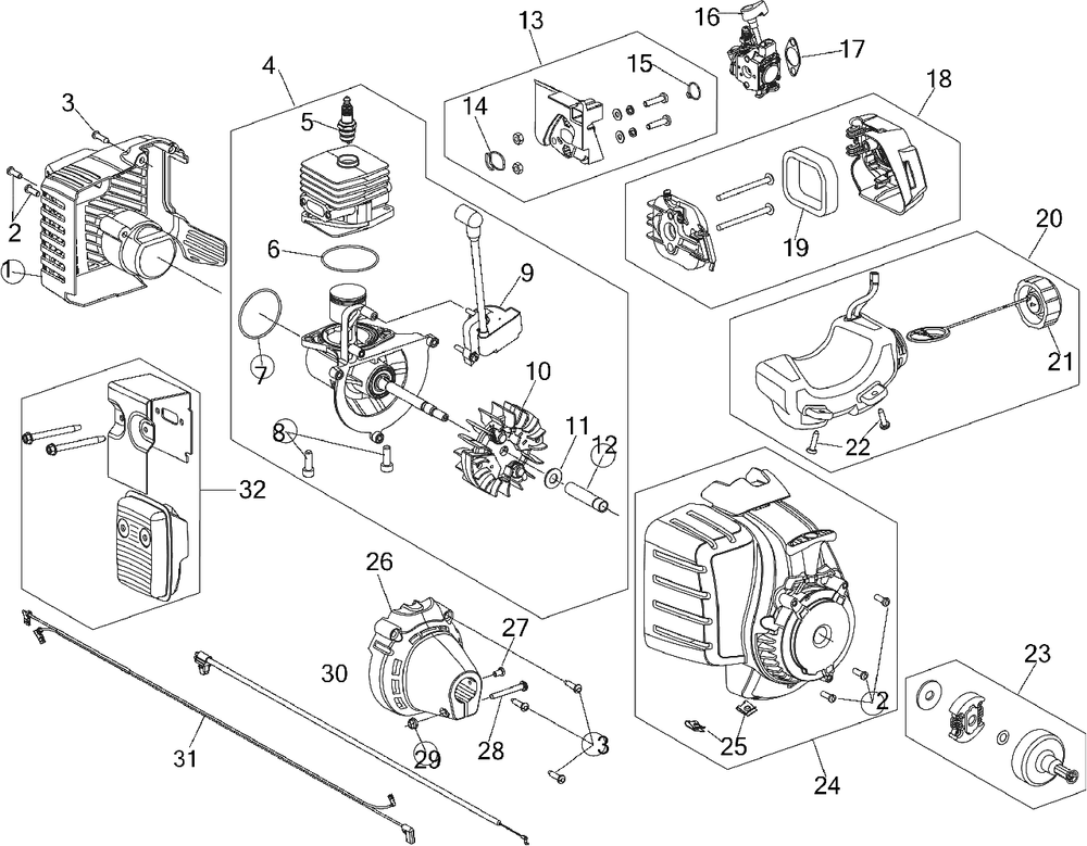 Engine Assembly Diagram and Parts List for MS2560 41DDZ22C768 Murray Trimmer