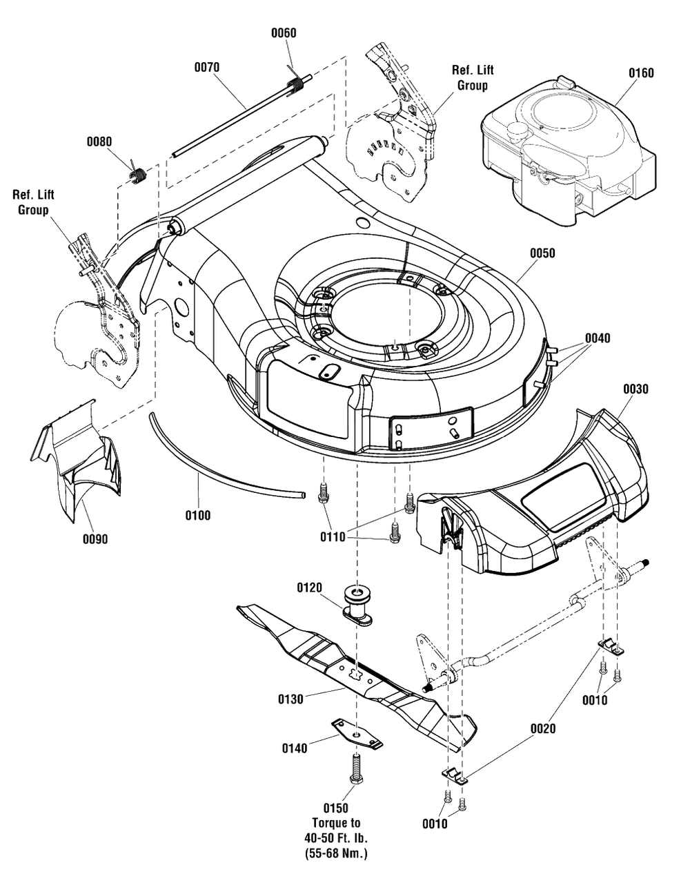 Deck Group (1696369) Diagram and Parts List for MXMH19850EX (1696369-00)(2013) Murray Lawn Mower