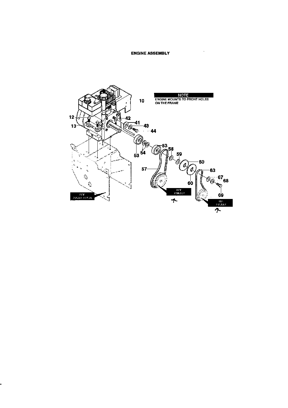 Engine assembly Diagram and Parts List for 622504X8  Murray Snow Blower