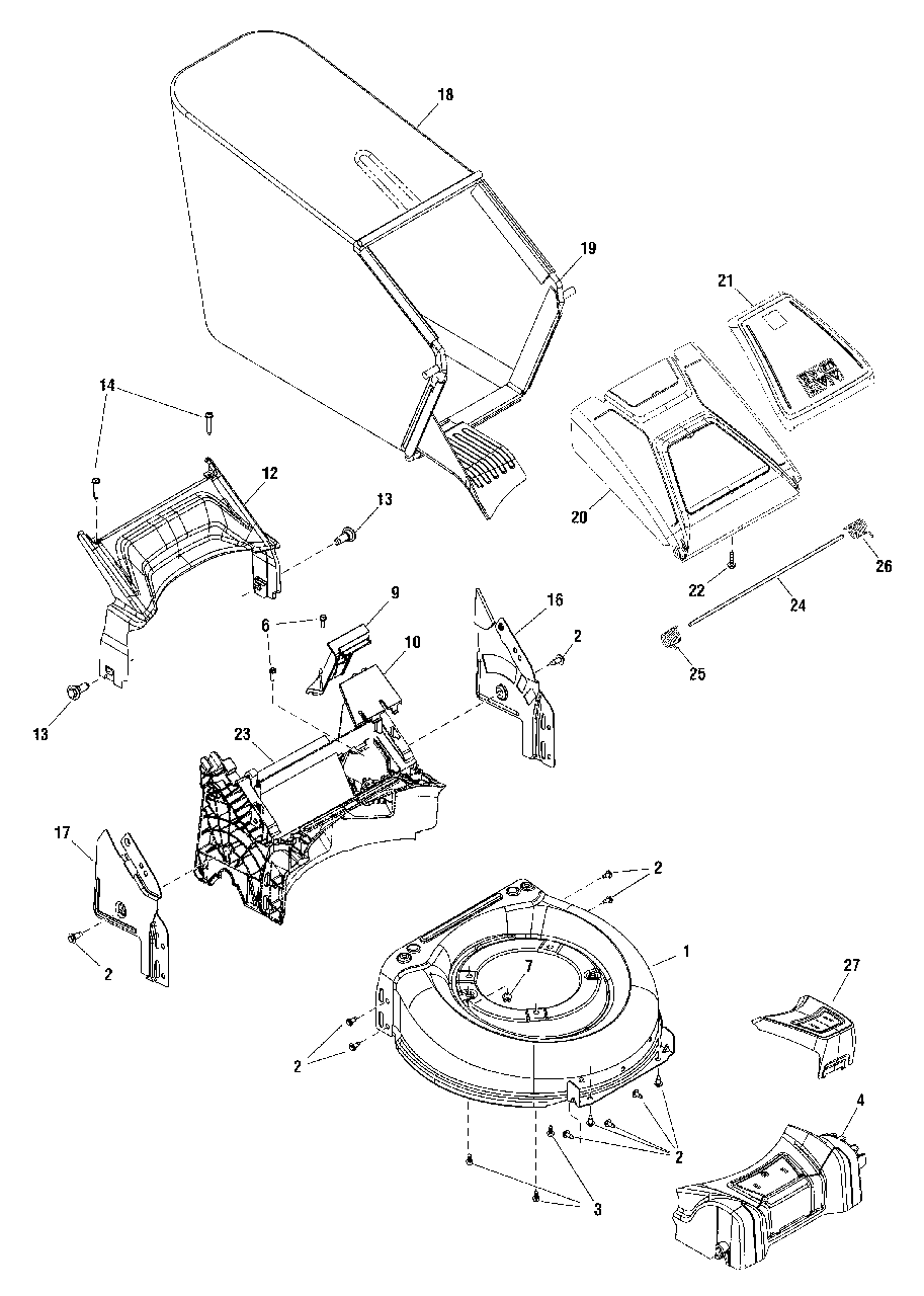 Deck Group (2691213) Diagram and Parts List for EQ500X (2691474-00)(2018) Murray Lawn Mower