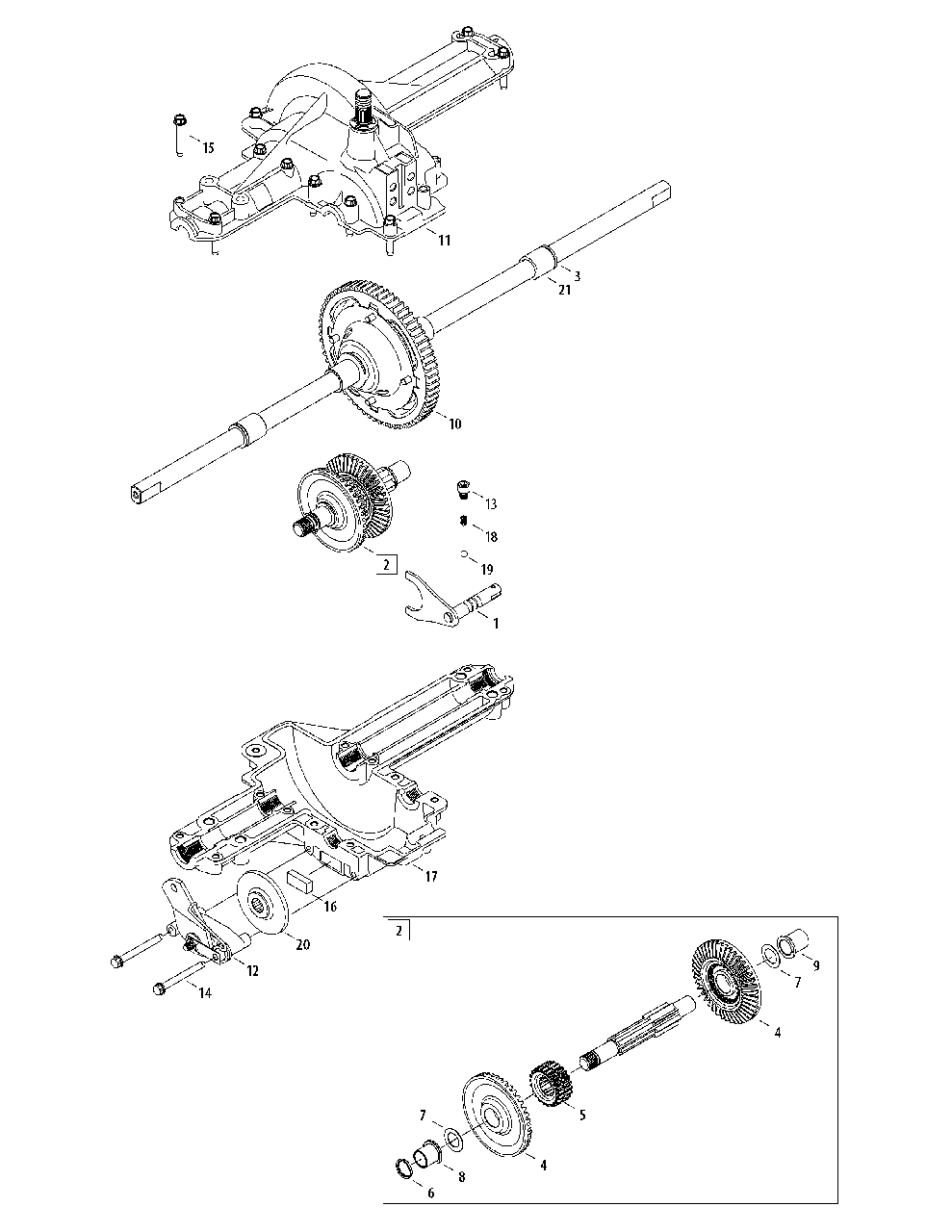 Transmission Diagram and Parts List for 13AM77LS058 2012 Murray Lawn Tractor