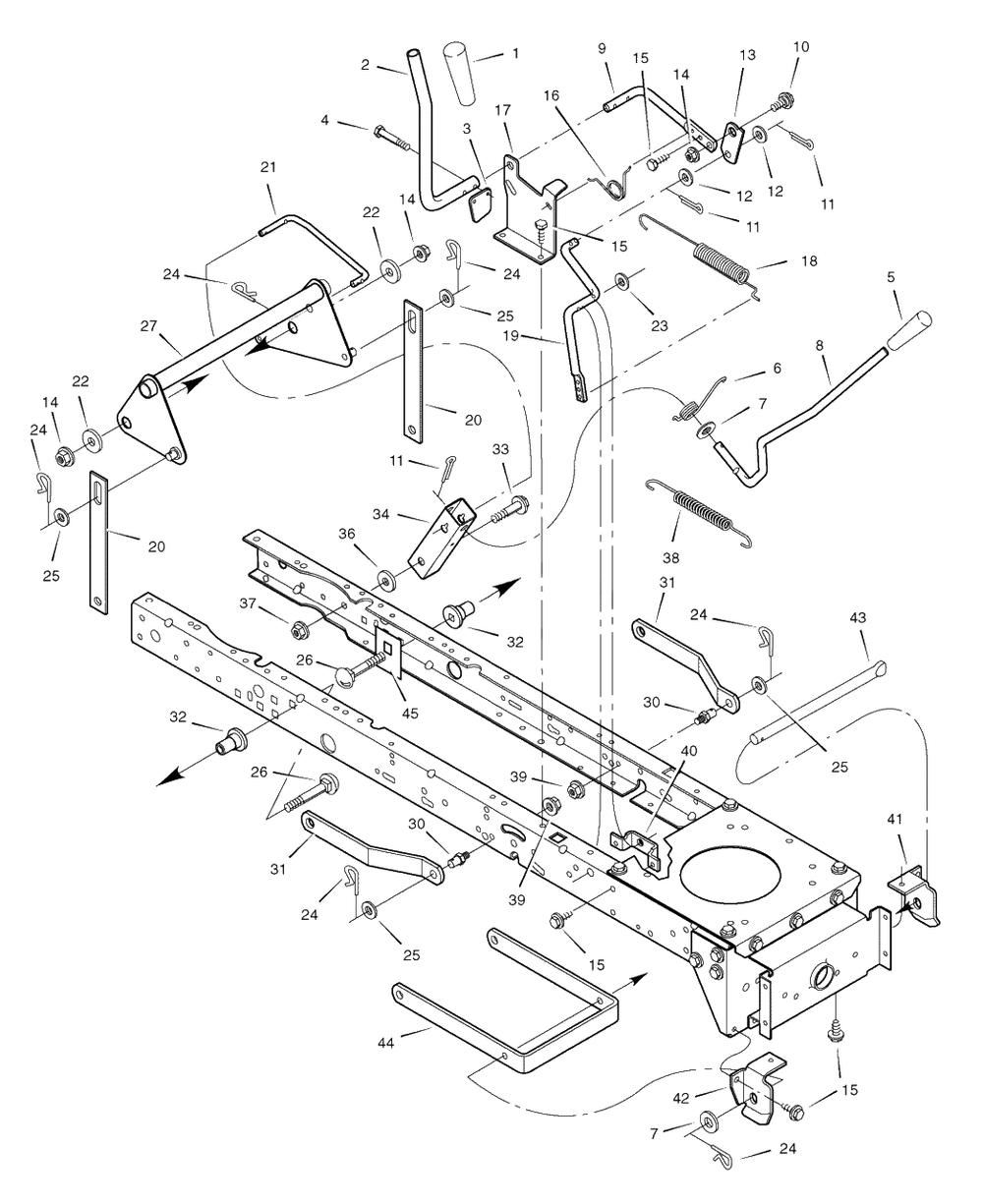 Mower Housing Suspension Diagram and Parts List for 405021X51 (7800279)(2008) Murray Lawn Tractor