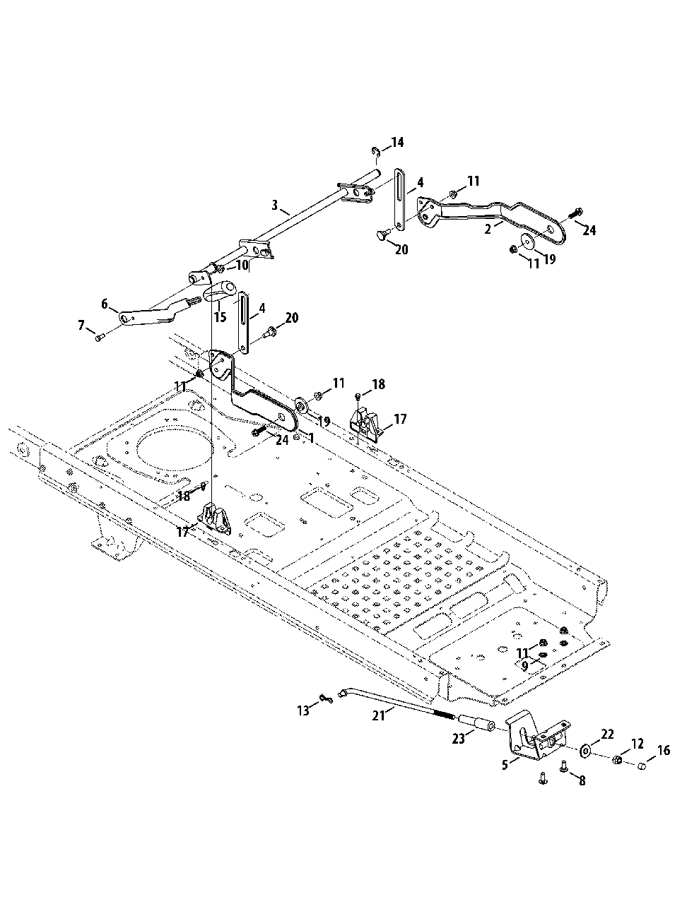 Deck Lift Diagram and Parts List for M200-46 (RZT-46)(2014) Murray Lawn Tractor