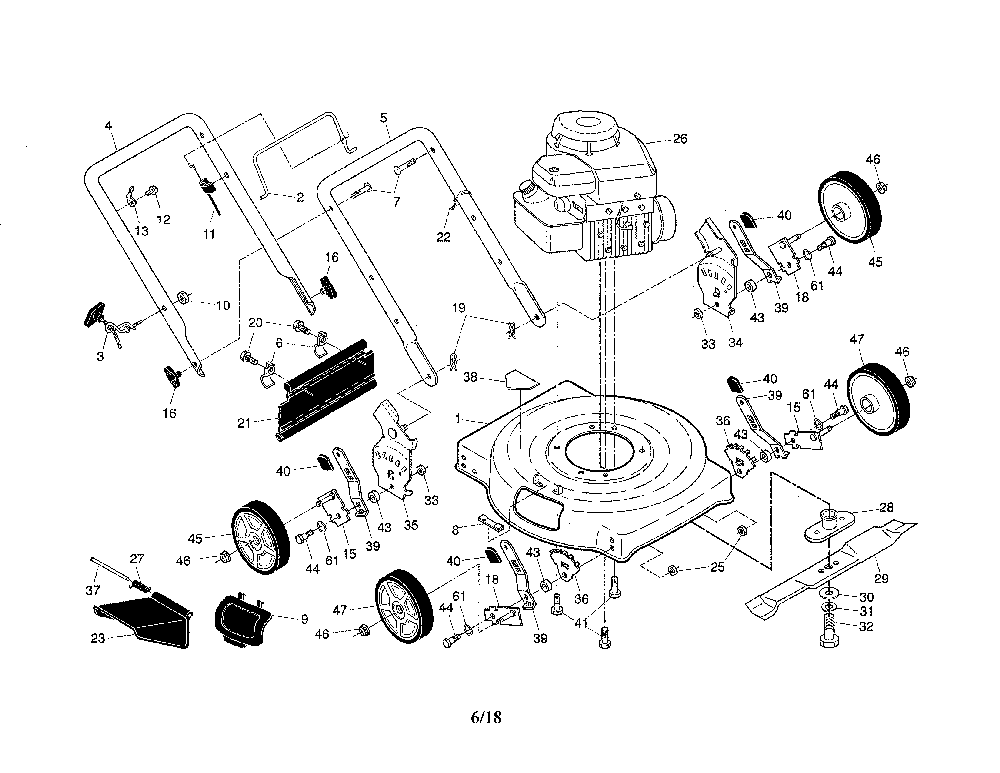 Lawn mower Diagram and Parts List for 96114002500  Murray Lawn Mower