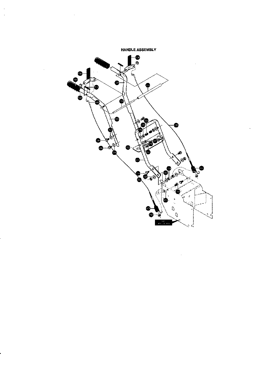 Handle assembly Diagram and Parts List for 622504X8  Murray Snow Blower