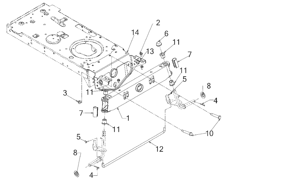 Pivot Bar Diagram and Parts List for M115-38 (13BC77LF058)(2018) Murray Lawn Tractor