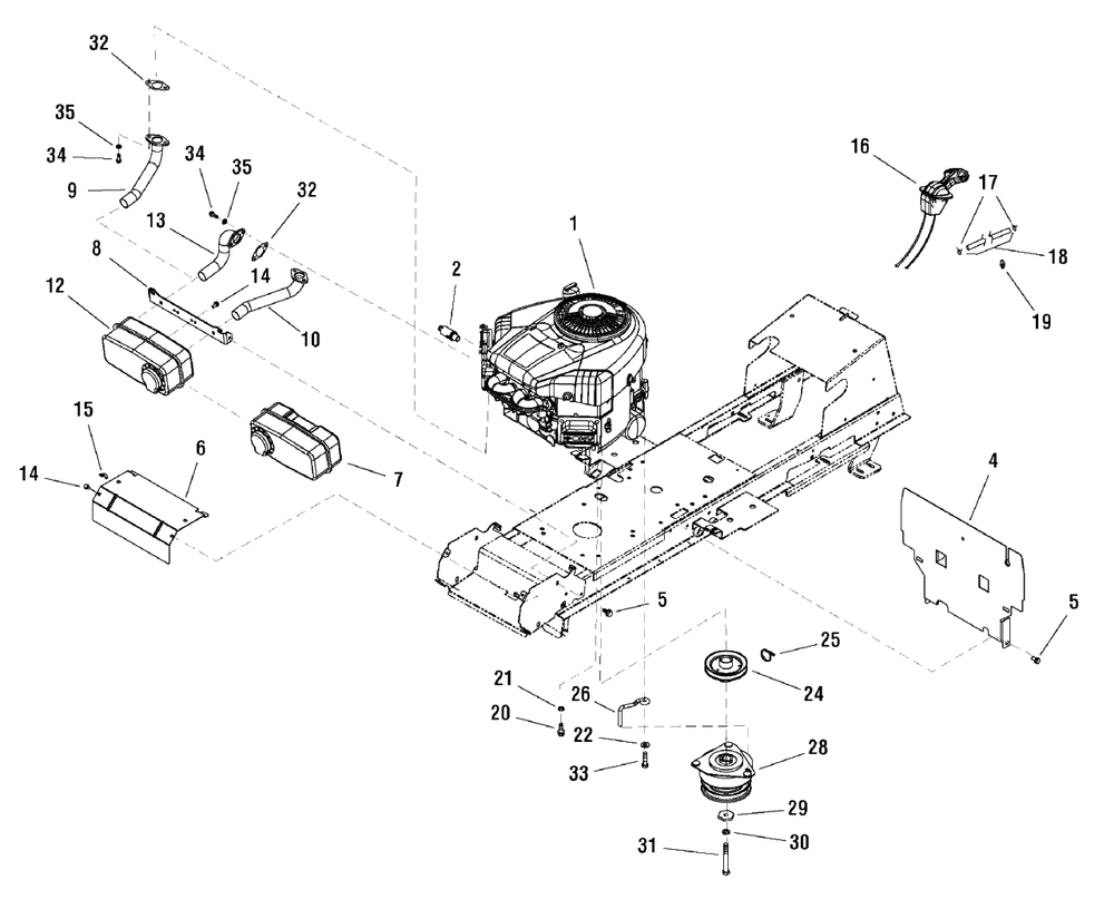 Engine Group - 19.5hp And 22hp Briggs And Stratton Diagram and Parts List for EYK19540RD (2988143)(2009) Murray Lawn Tractor