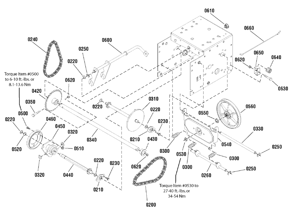 Traction Drive Group Diagram and Parts List for 1150-27 (1695722)(2009) Murray Snow Blower
