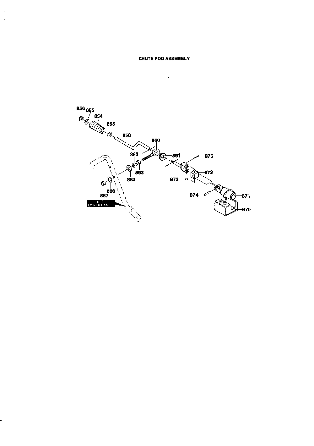 Chute rod assembly Diagram and Parts List for 622504X8  Murray Snow Blower