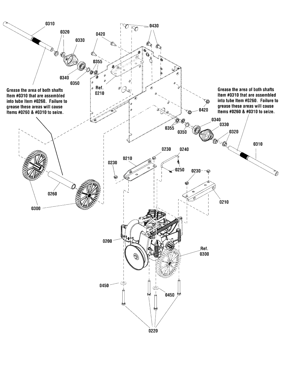 Traction Drive Group Diagram and Parts List for 16533ES (1696031)(2011) Murray Snow Blower