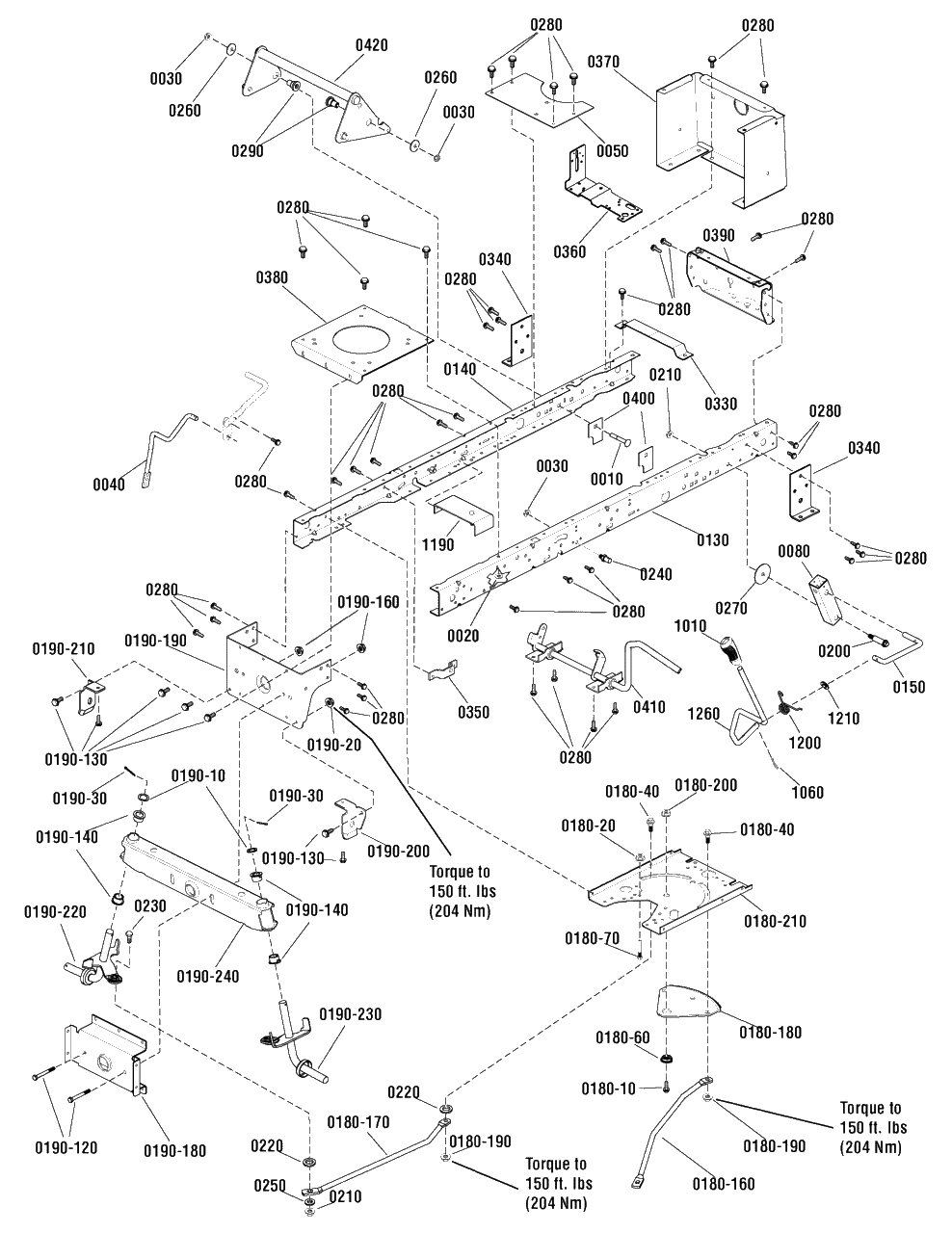 Frame And Front Axle Group (7501046a 7501120a) Diagram and Parts List for MT155420H (2691227)(2014) Murray Lawn Tractor
