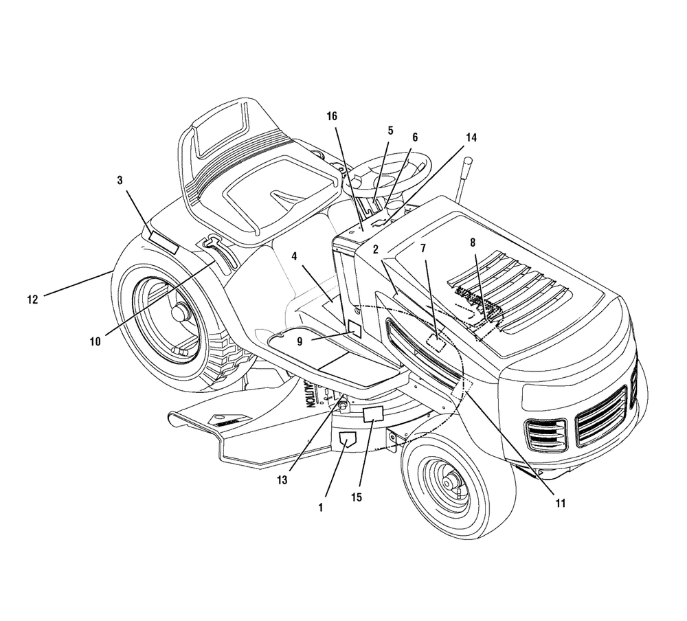 Decals Diagram and Parts List for 405021X151 (7800320)(2008) Murray Lawn Tractor