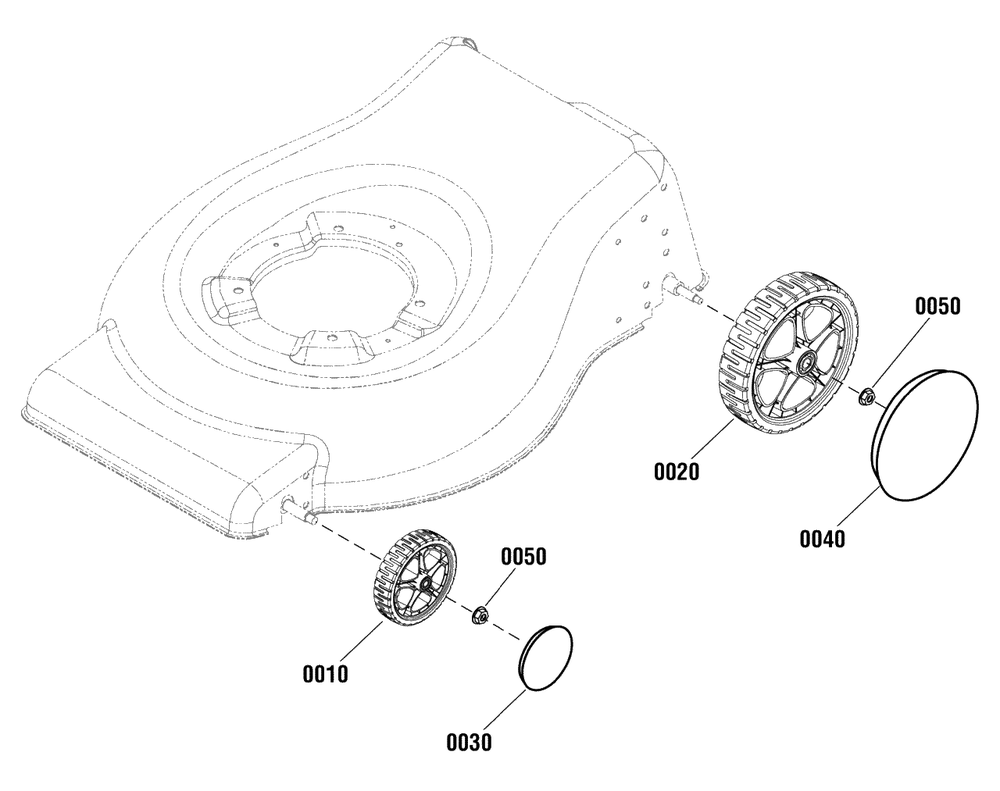 Wheels Group (881342) Diagram and Parts List for MPH625E (881548)(2012) Murray Lawn Mower