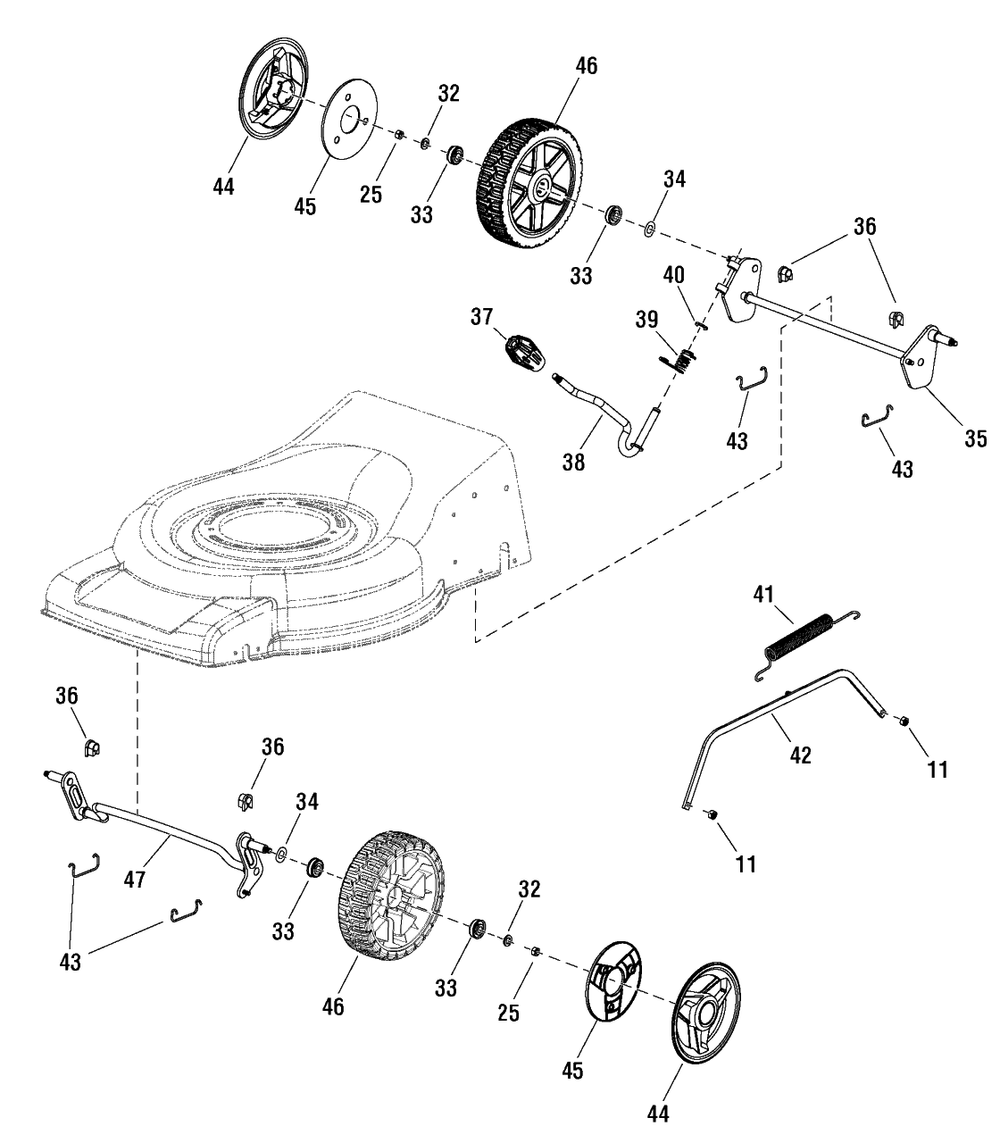 Wheels Group (866083 866085) Diagram and Parts List for MP550RM21 (866083-00)(2015) Murray Lawn Mower