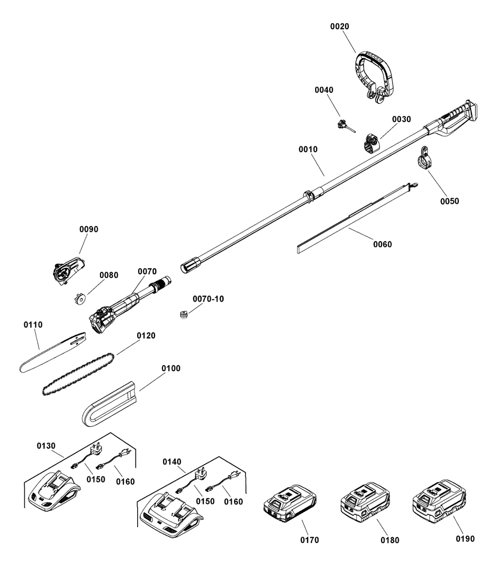Pole Saw Diagram and Parts List for 80085986,80085982 1697223, 1688106 Murray Hedge Trimmer