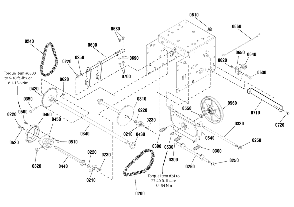 Traction Drive Group - Standard Diagram and Parts List for 11527ES (1696029)(2011) Murray Snow Blower