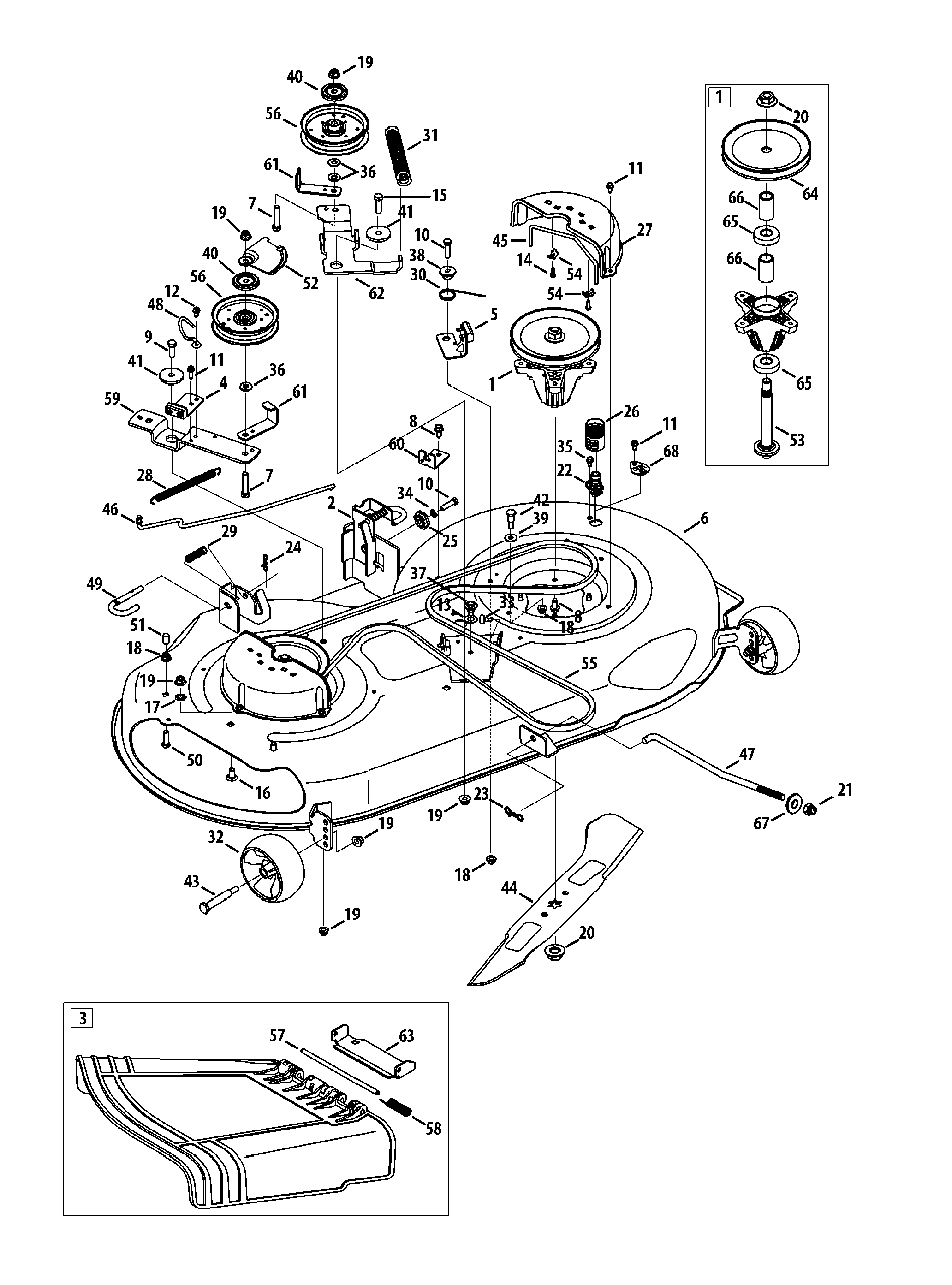 Mower Deck 46-Inch Diagram and Parts List for M200-46 (RZT-46)(2013) Murray Lawn Tractor