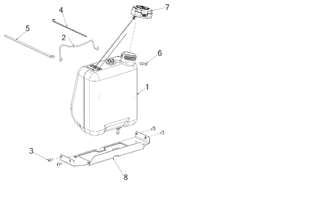Fuel Tank Diagram and Parts List for M175-42 (13BN77SS058)(2020) Murray Lawn Tractor