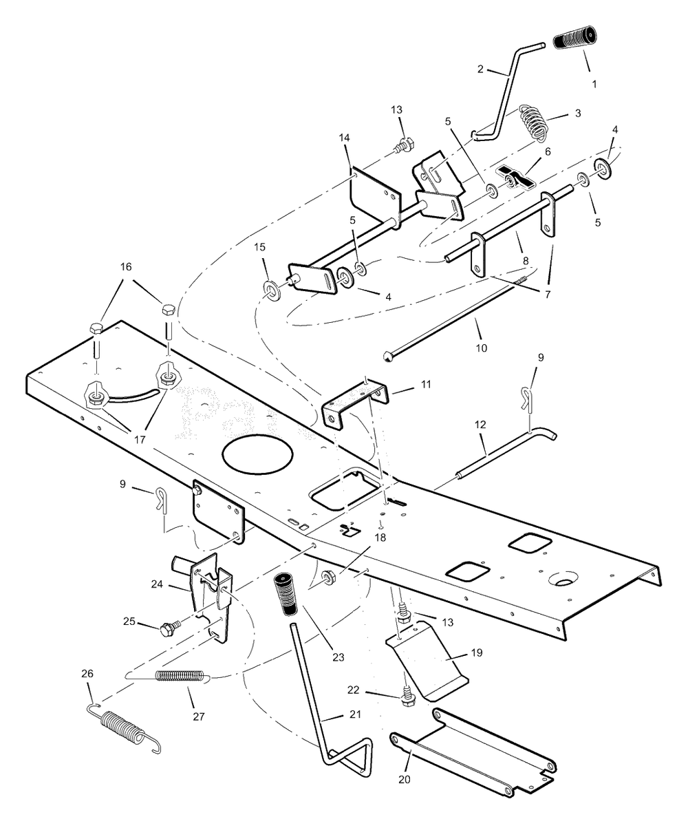 Mower Housing Suspension Diagram and Parts List for 309000X8A 2003 Murray Lawn Tractor