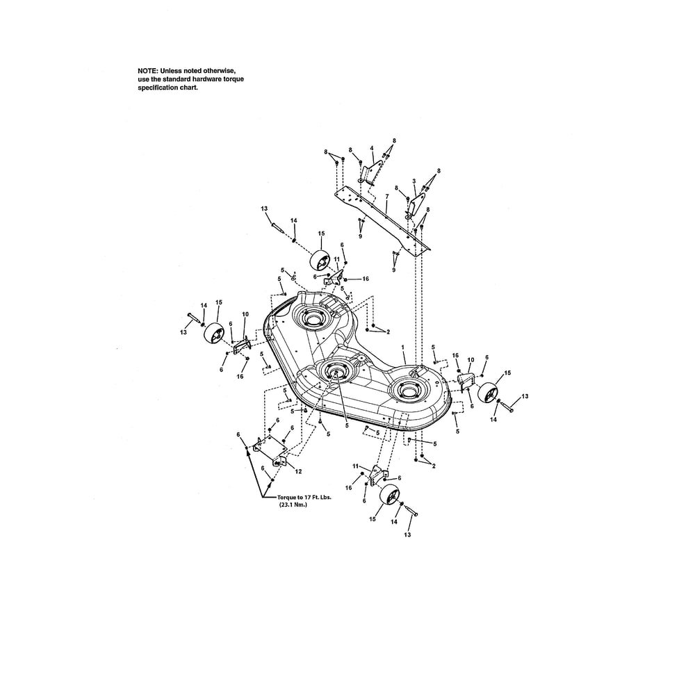 52-Inch Deck - Housing Diagram and Parts List for RZT26520 2691079 Murray Ride-On Cars