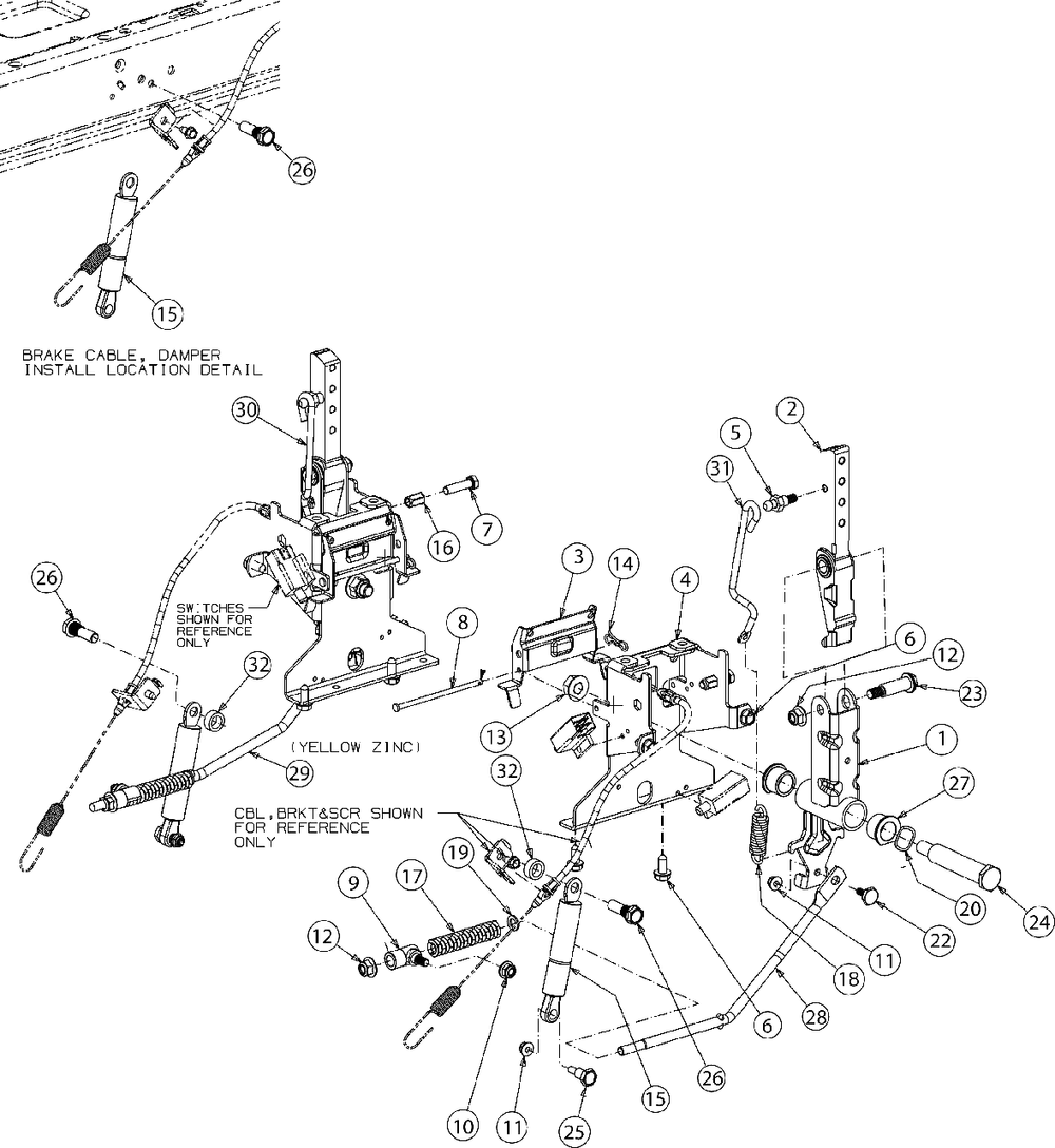 Controls Diagram and Parts List for M200-46 (RZT-46)(2016) Murray Lawn Tractor