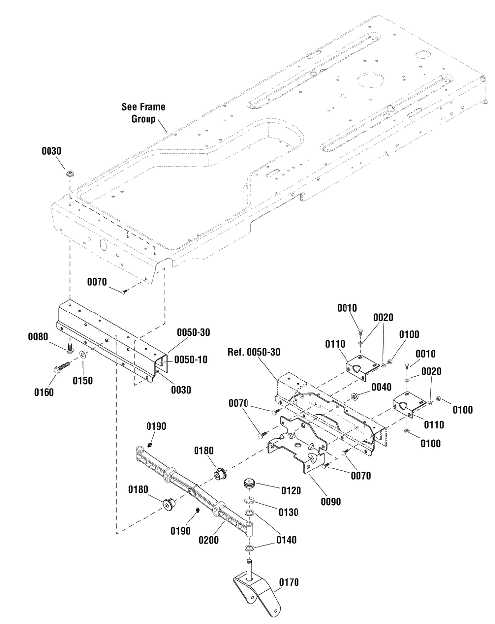 Front Axle Group - Rzt Diagram and Parts List for EZT2042 (2691041-00)(2012) Murray Lawn Tractor
