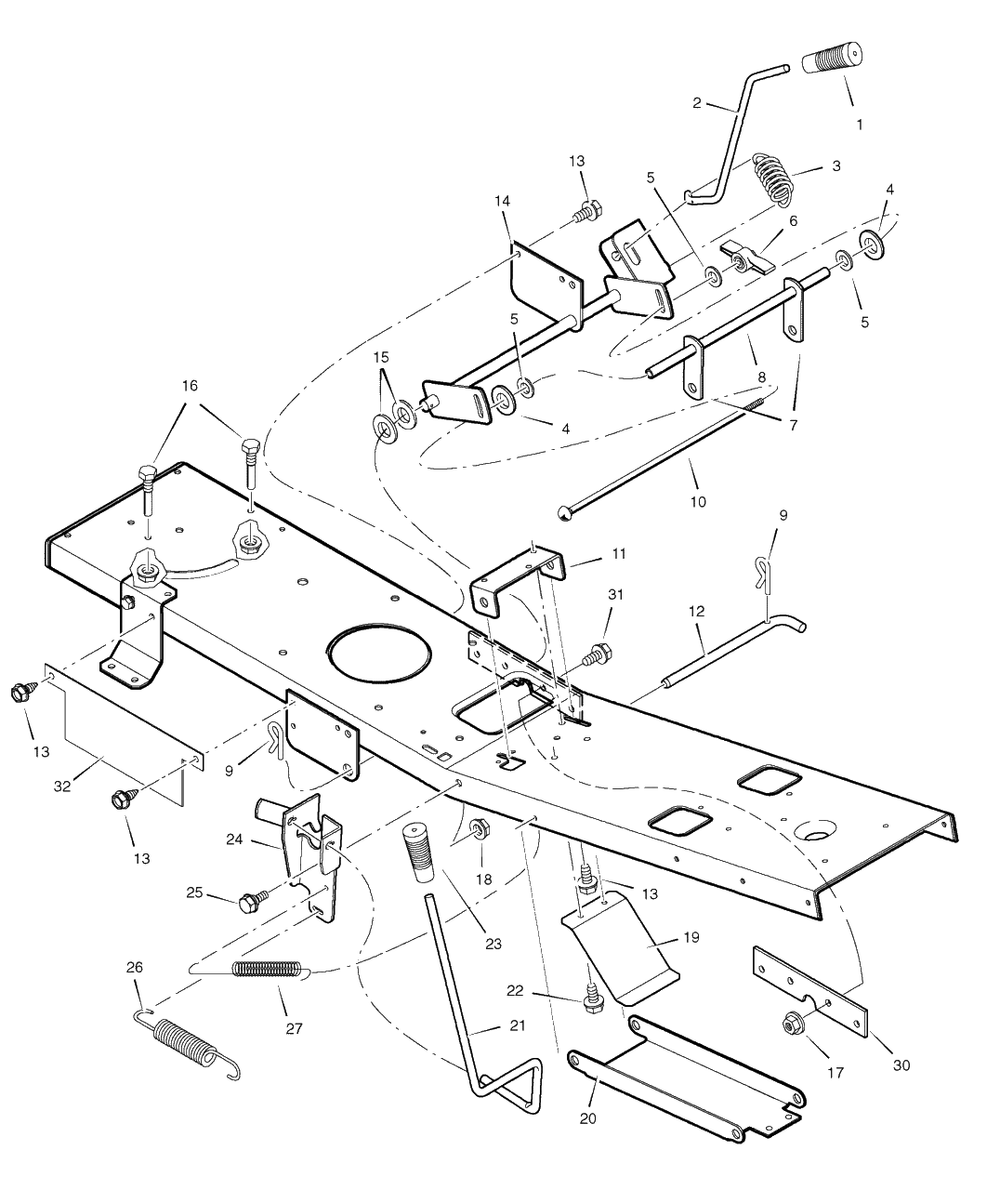 Mower Housing Suspension Diagram and Parts List for 309007X151A (7800503)(2009) Murray Lawn Tractor