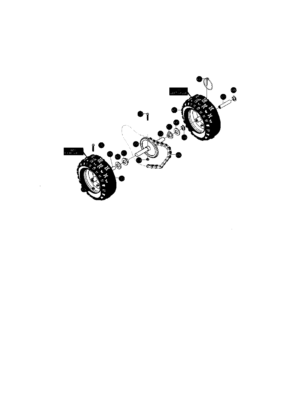 Wheels Diagram and Parts List for 624504X6  Murray Snow Blower