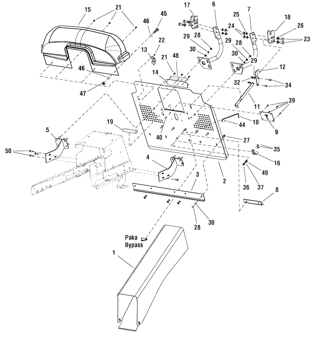 Back Plate Group Diagram and Parts List for LT150RDFR (2690891)(2010) Murray Lawn Tractor