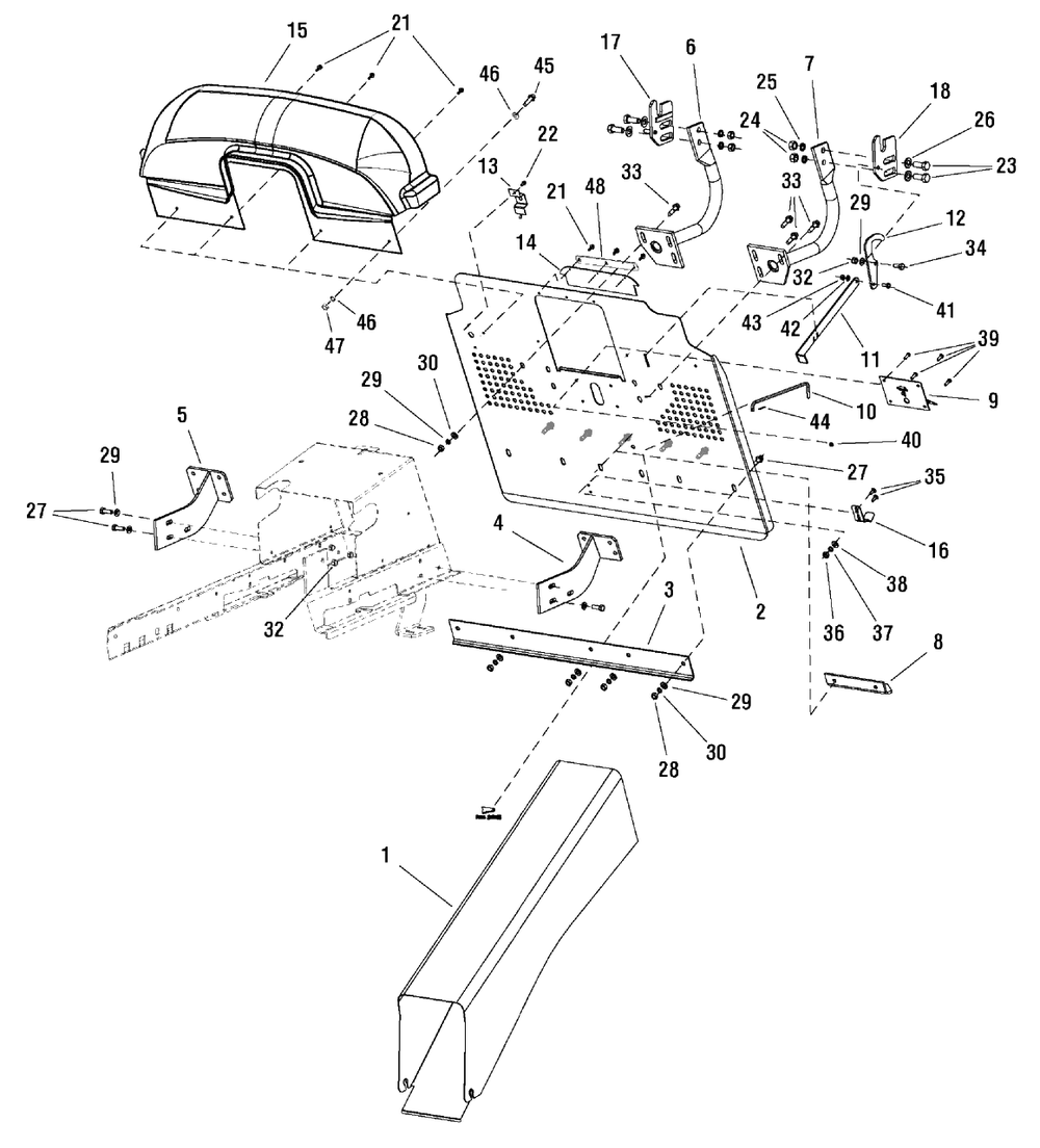 Back Plate Group Diagram and Parts List for EYK19540RD (2988143)(2009) Murray Lawn Tractor