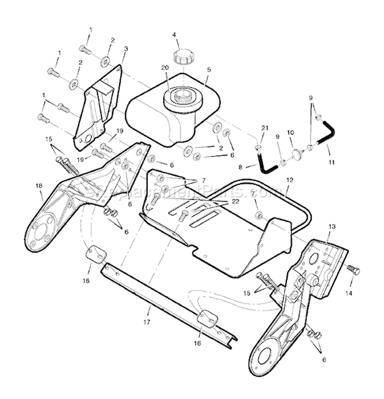Page F Diagram and Parts List for 88150100NB 536.881501 - 2006 Murray Snow Blower
