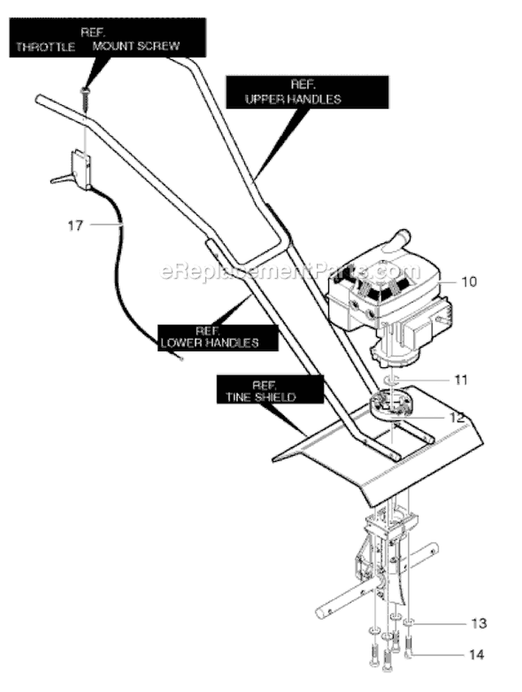 Page A Diagram and Parts List for C950-62909-3  Murray Cultivator