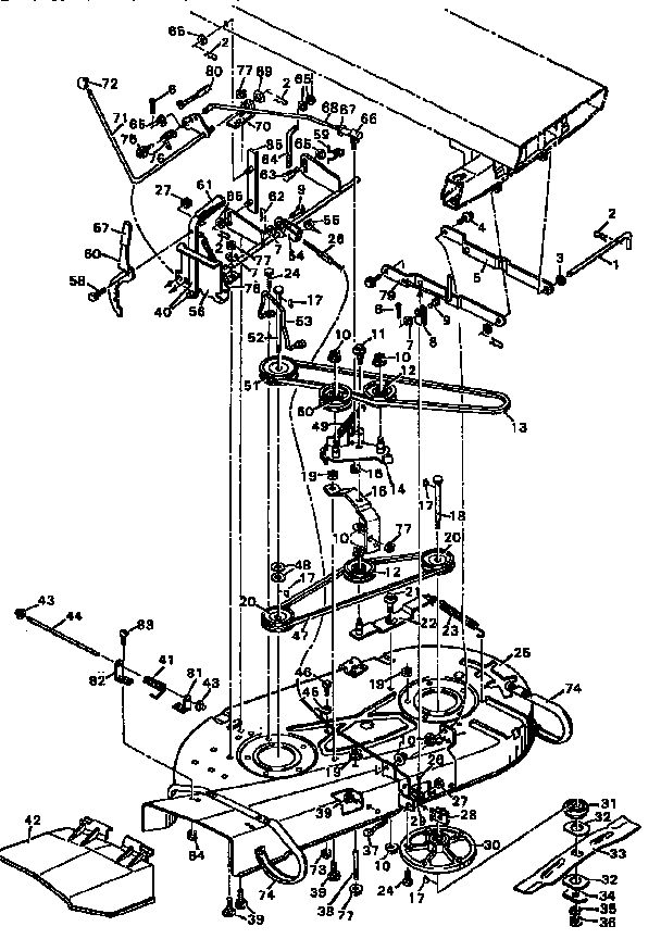 36-Inch Mower Housing Diagram and Parts List for 403132  Murray Lawn Tractor Accessories