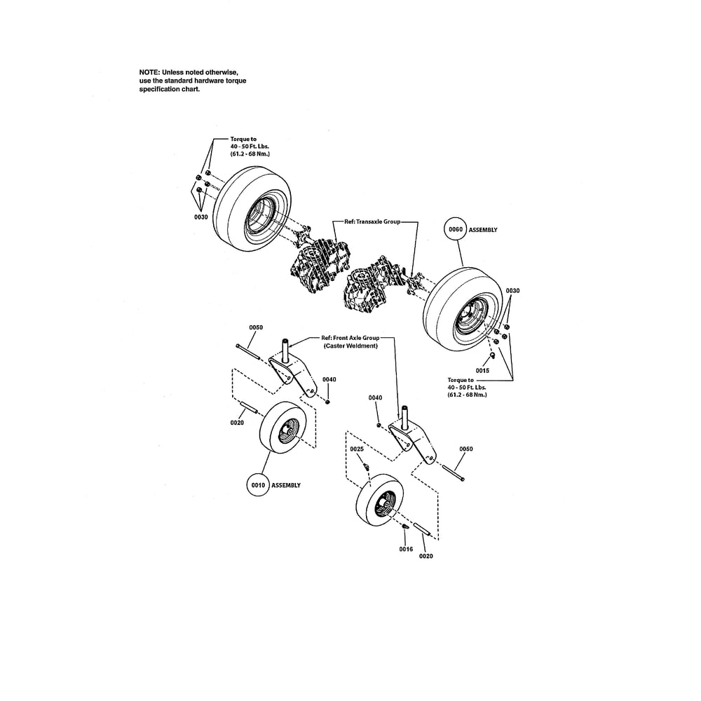 Wheel And Tire Diagram and Parts List for RZT26520 2691079 Murray Ride-On Cars