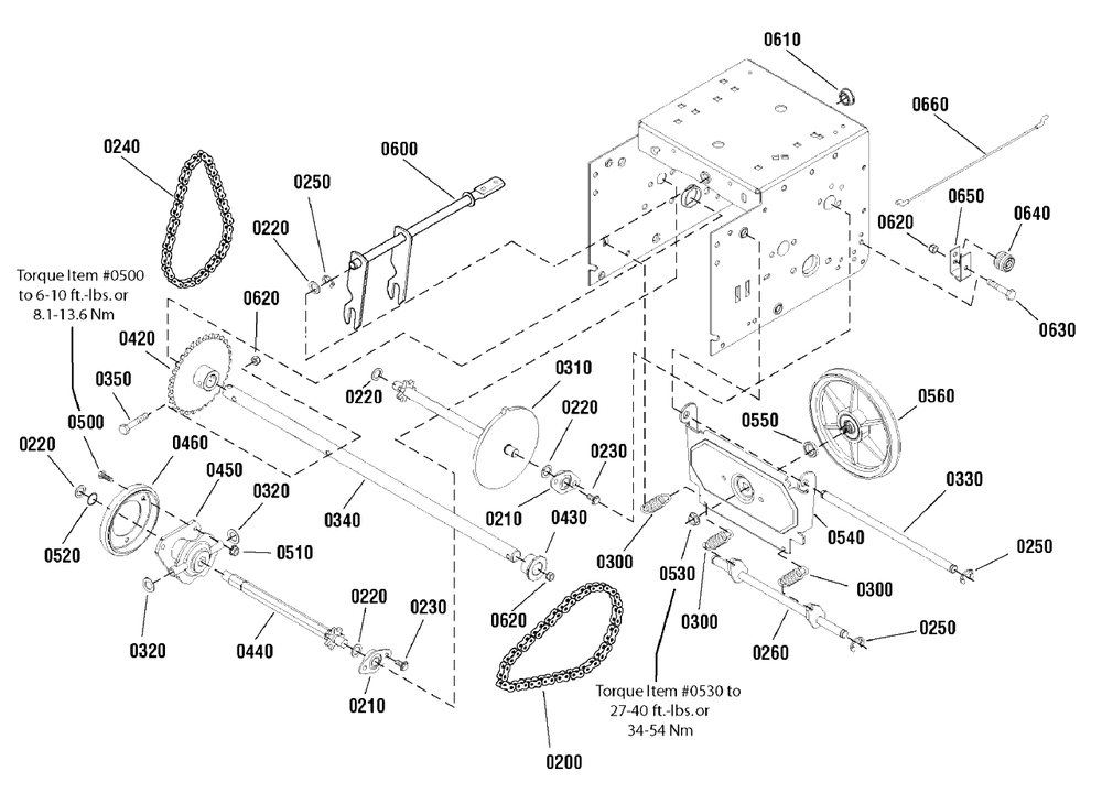 Traction Drive Group Diagram and Parts List for 900-27 (1695719)(2009) Murray Snow Blower