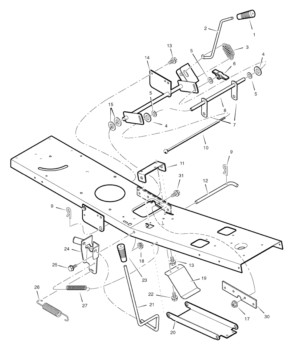 Mower Housing Suspension Diagram and Parts List for 309007X51C (7800531)(2009) Murray Lawn Tractor