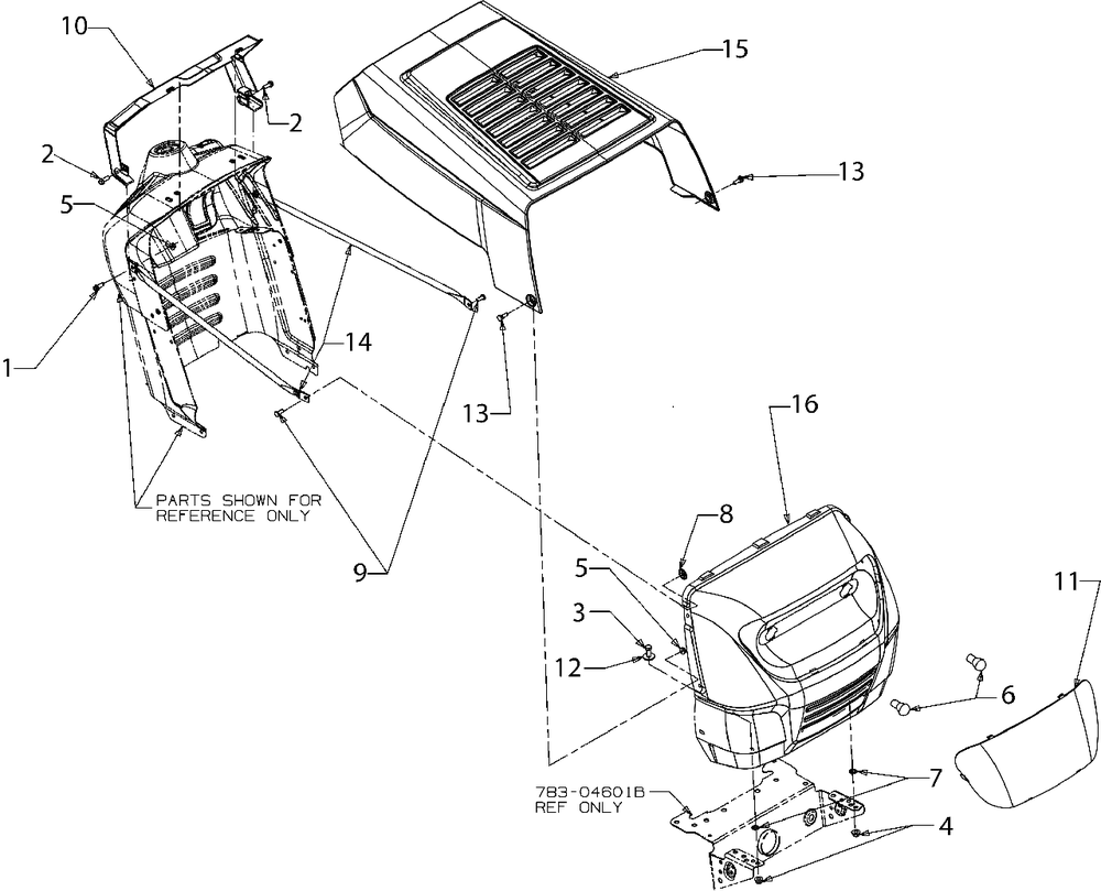 Hood And Grille Diagram and Parts List for M135-38 (13A1762F058)(2019) Murray Lawn Tractor
