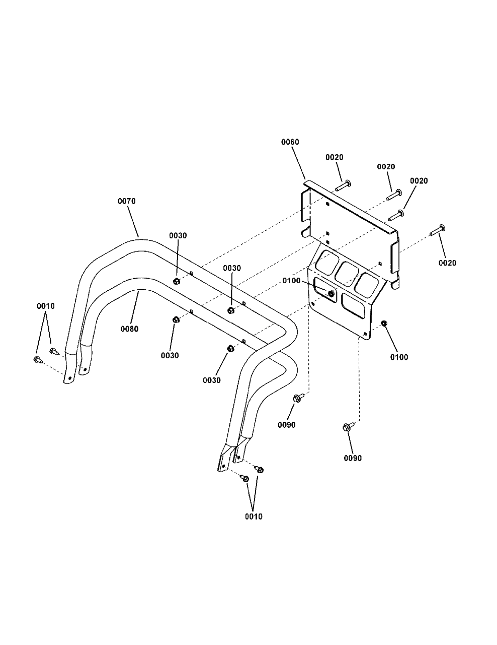 Rear Bumper Assembly (7501811) Diagram and Parts List for RZT26520 (2691079-00)(2012) Murray Lawn Tractor