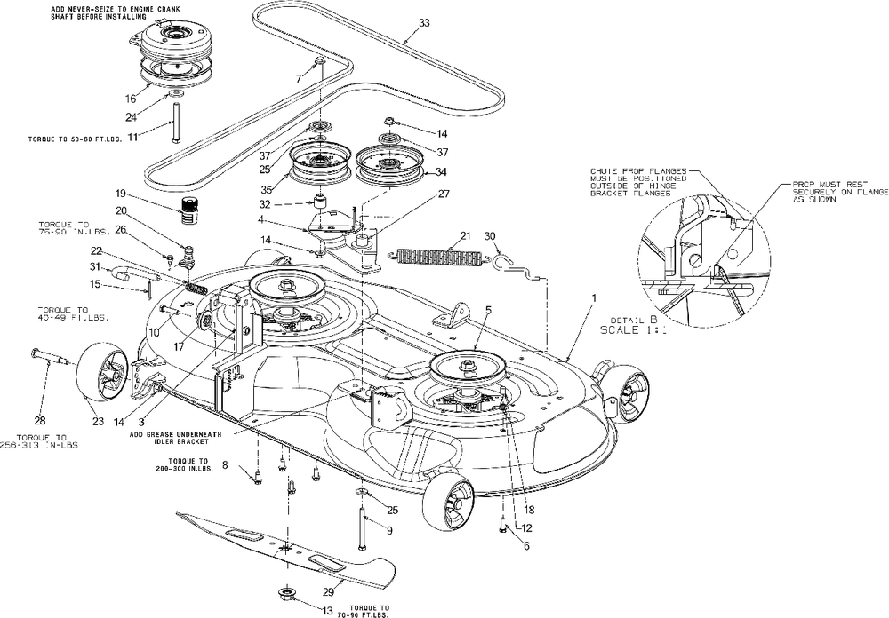 Deck Diagram and Parts List for M200-46 (RZT-46)(2016) Murray Lawn Tractor