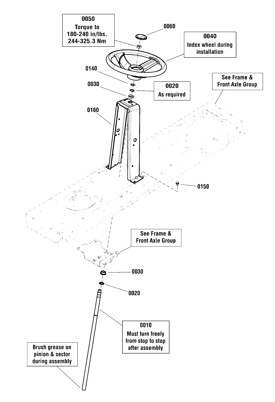Steering Group Diagram and Parts List for MT175420H (2690928)(2011) Murray Lawn Tractor