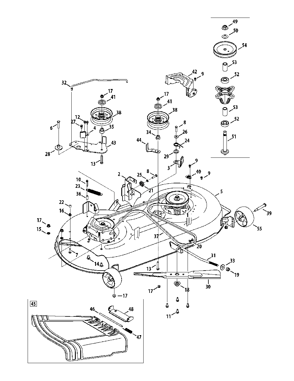Mower Deck (May 27, 2014 And After Sn 3) Diagram and Parts List for 13BM772S058 2014 Murray Lawn Tractor