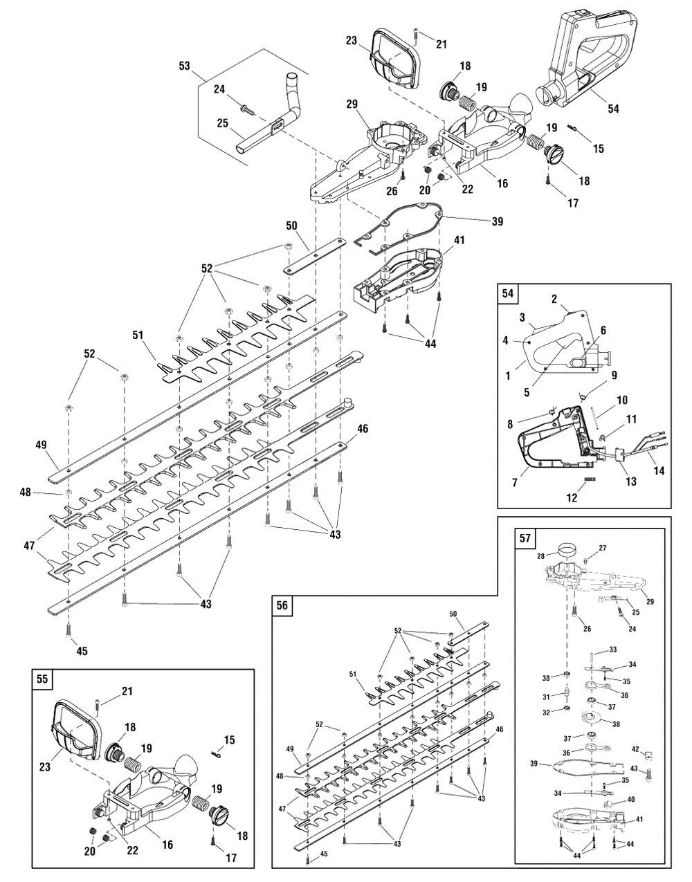 Blade Group (866044 866045) Diagram and Parts List for MHD9222 (866044)(2012) Murray Hedge Trimmer