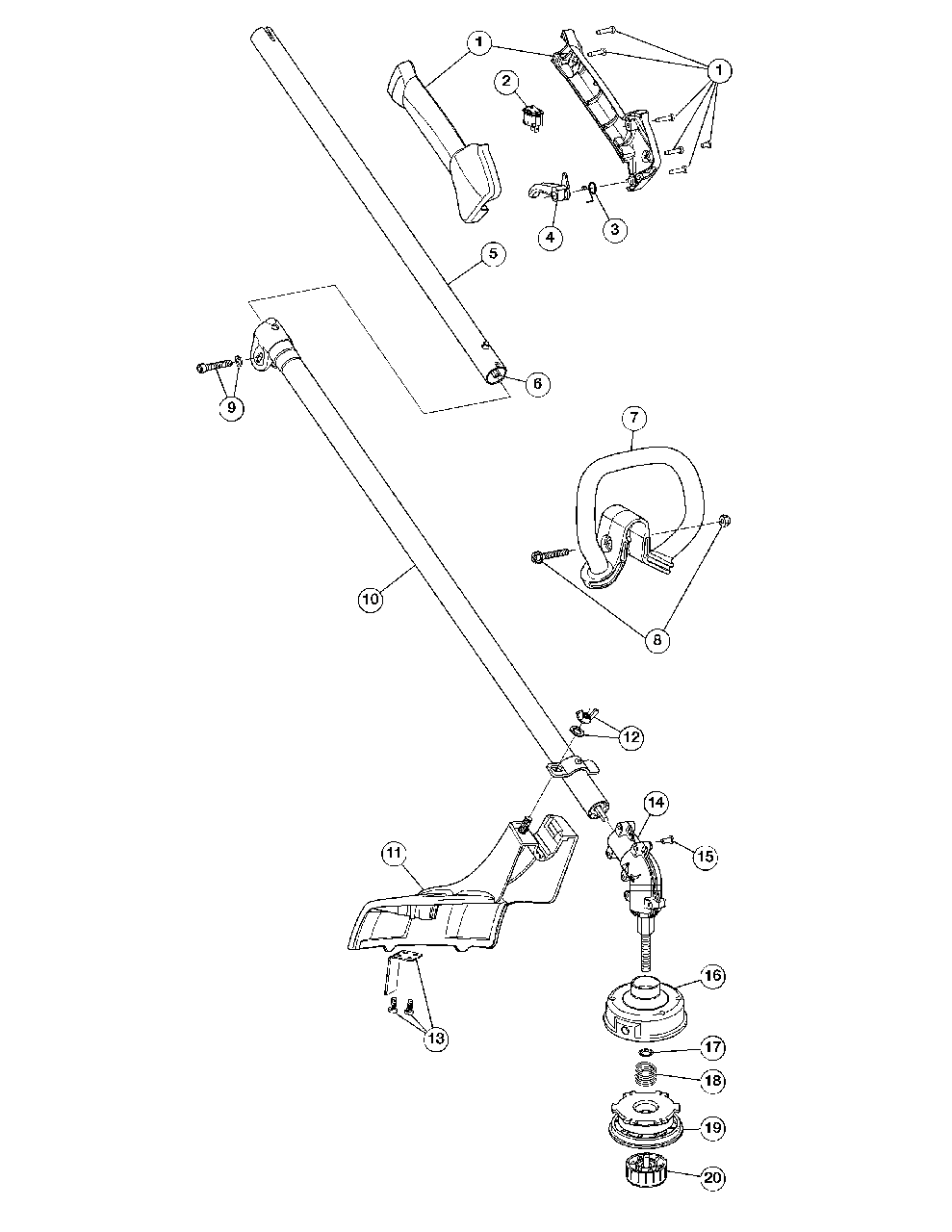 General Assembly Diagram and Parts List for M2510 41BDZ03C758 Murray Trimmer