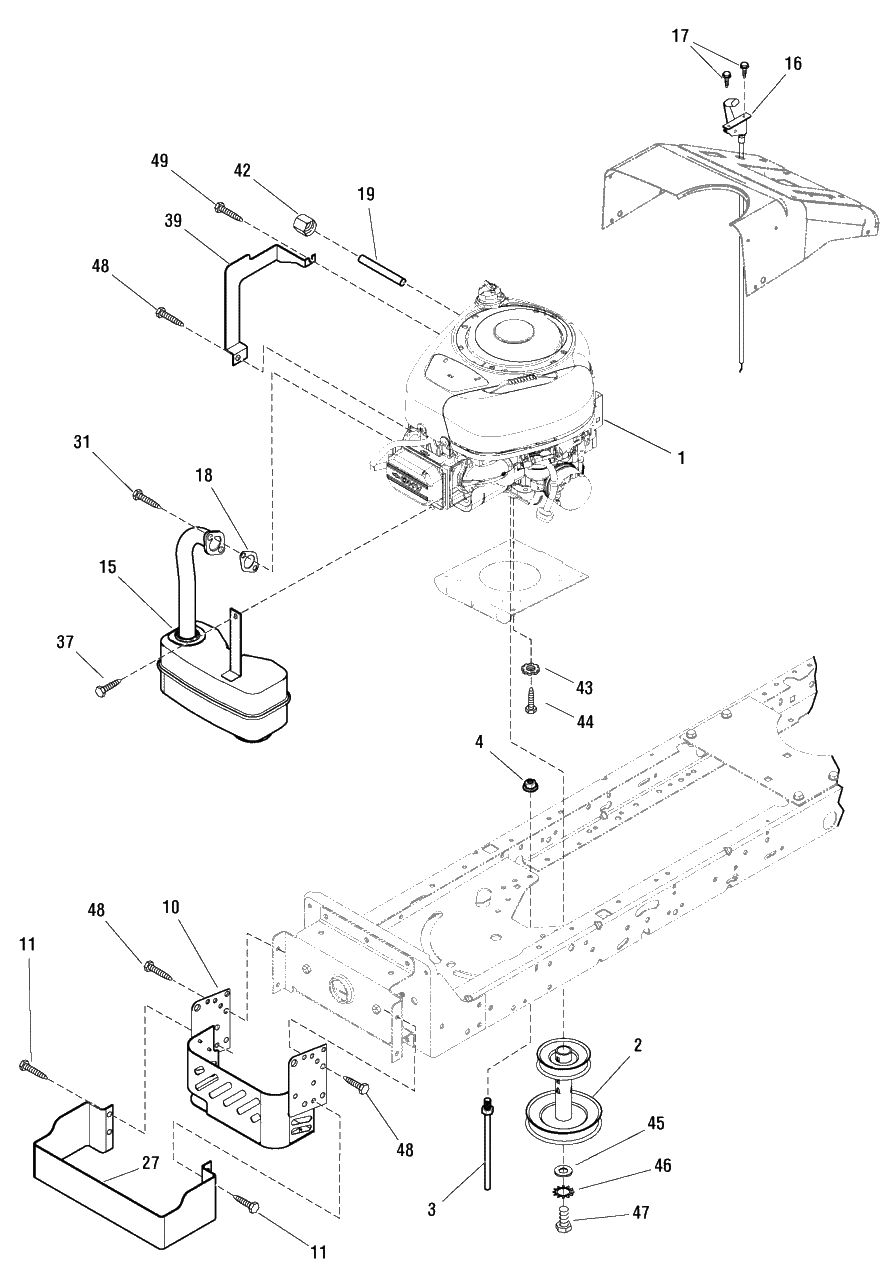 Engine Group - 15.5hp Briggs And Stratton Diagram and Parts List for MT155380 (7800561)(2009) Murray Lawn Tractor