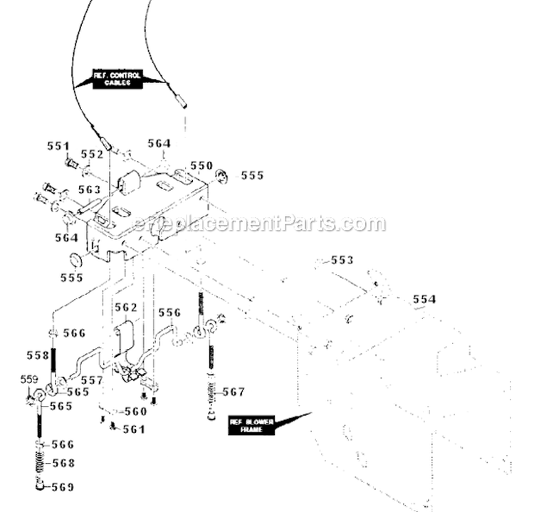 Single_Hand_Control_Assembly Diagram and Parts List for E2914000  Murray Snow Blower